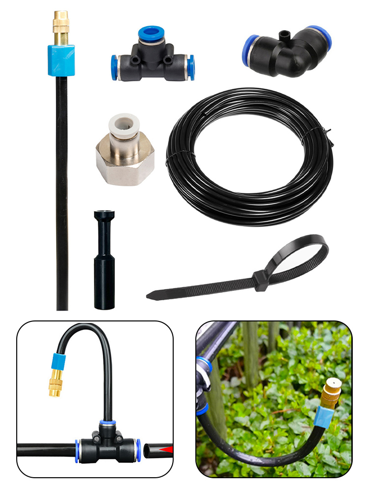 Agriculture Farming Kit - ชุดระบบฉีดน้ำแบบปรับได้ 360 องศา หัวฉีดทองแดง พร้อมสายยาง 5