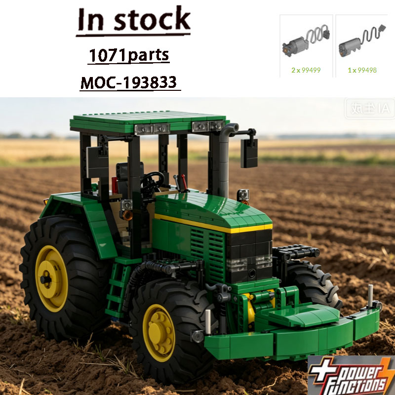 Farming Agriculture Model - โมเดลบล็อกตัวต่อ MOC-193833 ฟาร์มเกษตรยุค 80 รถแทรกเตอร์สีเขียว 1071