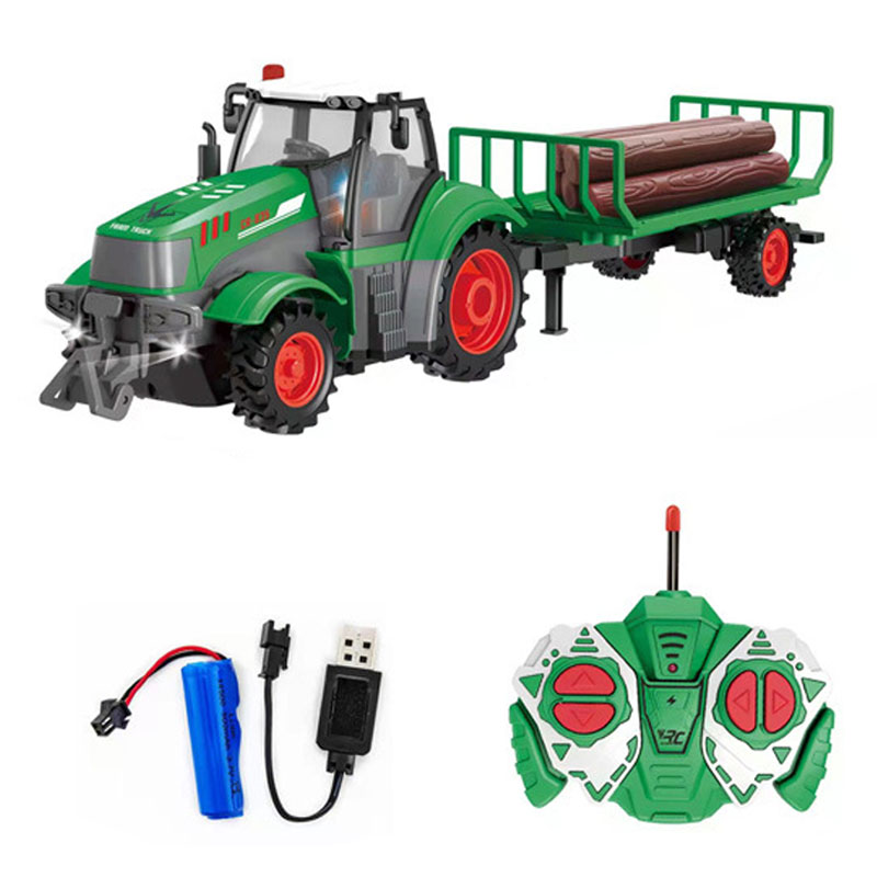 Agriculture Farming Vehicles - 1:24 Mobil RC 27MHZ วิทยุรีโมทคอนโทรลฟาร์มรถแทรกเตอร์รถพ่วงการเกษตรรถบรรทุก LED