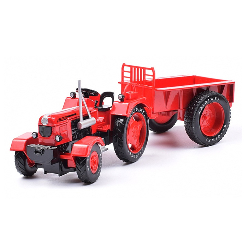 Agriculture Farming Vehicles - รถแทรกเตอร์วินเทจรุ่น 1/18 แบบหล่อขึ้นรูป พร้อมรถพ่วงที่ถอดออกได้ ของเล่นรถเกษตรสมจริงสำหรับเด็ก