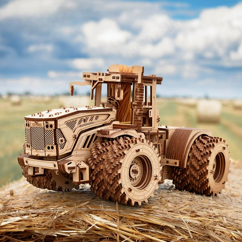 Agriculture Farming Kit - โมเดลรถแทรกเตอร์ฟาร์มงานหนัก ชุดประกอบไม้ DIY แบบ 3 มิติ