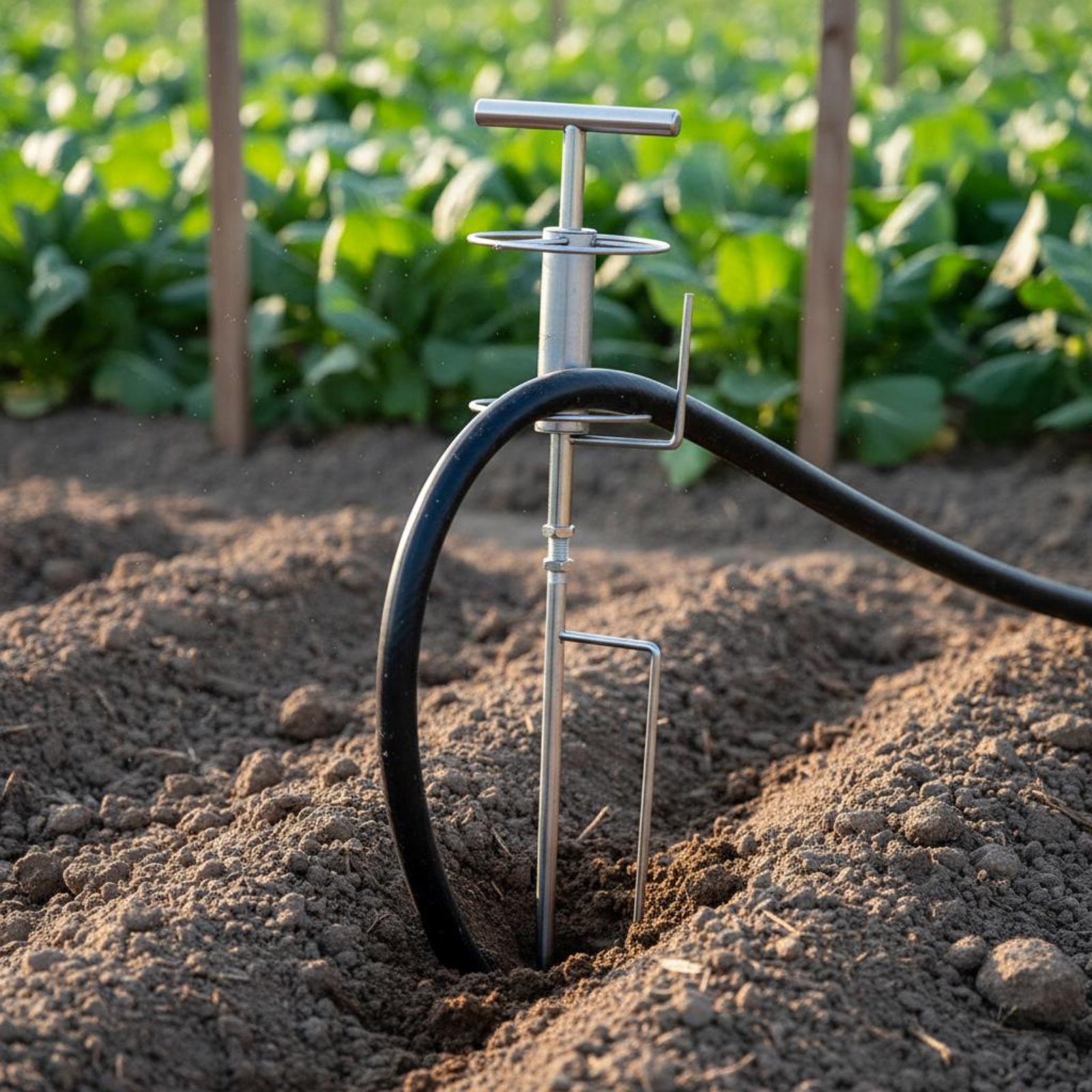 Agriculture Farming Vegetables - เครื่องมือดึงสายยางการเกษตรแบบสองแกน ตัวนำสายยางโลหะสำหรับการลากสายยาง ใช้สำหรับการฉีดพ่นน้ำในสวนผลไม้และแปลงผัก